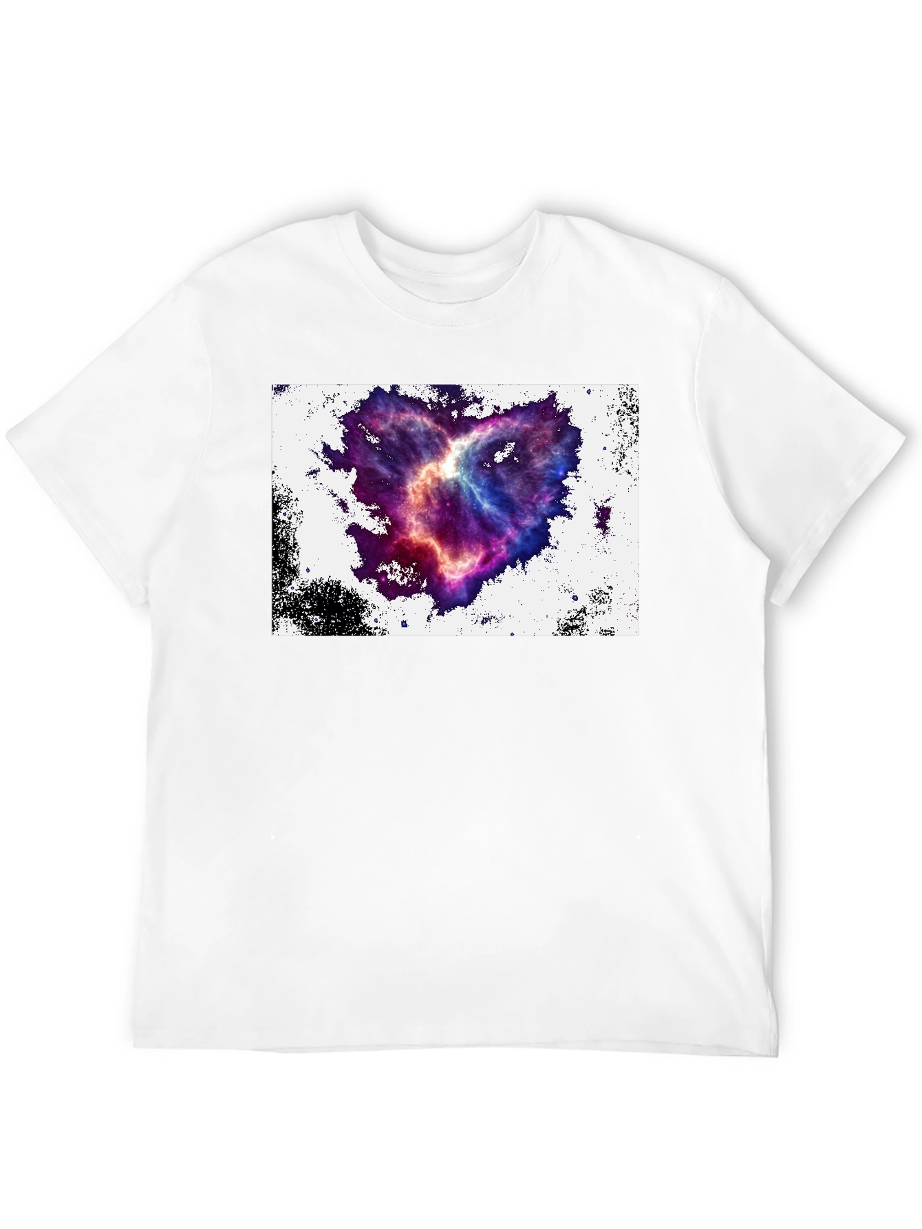Nebula Heart Graphic Tee - Black Cotton Blend
