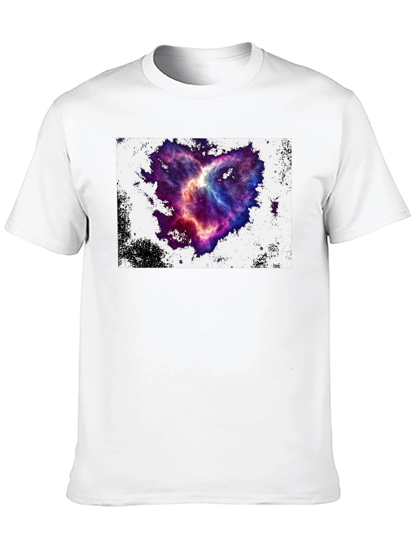 Nebula Heart Graphic Tee - Black Cotton Blend