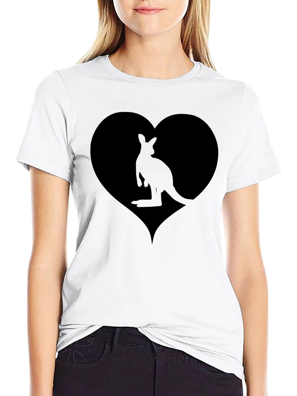 Kangaroo Heart Graphic Tee - Mens Black T-Shirt