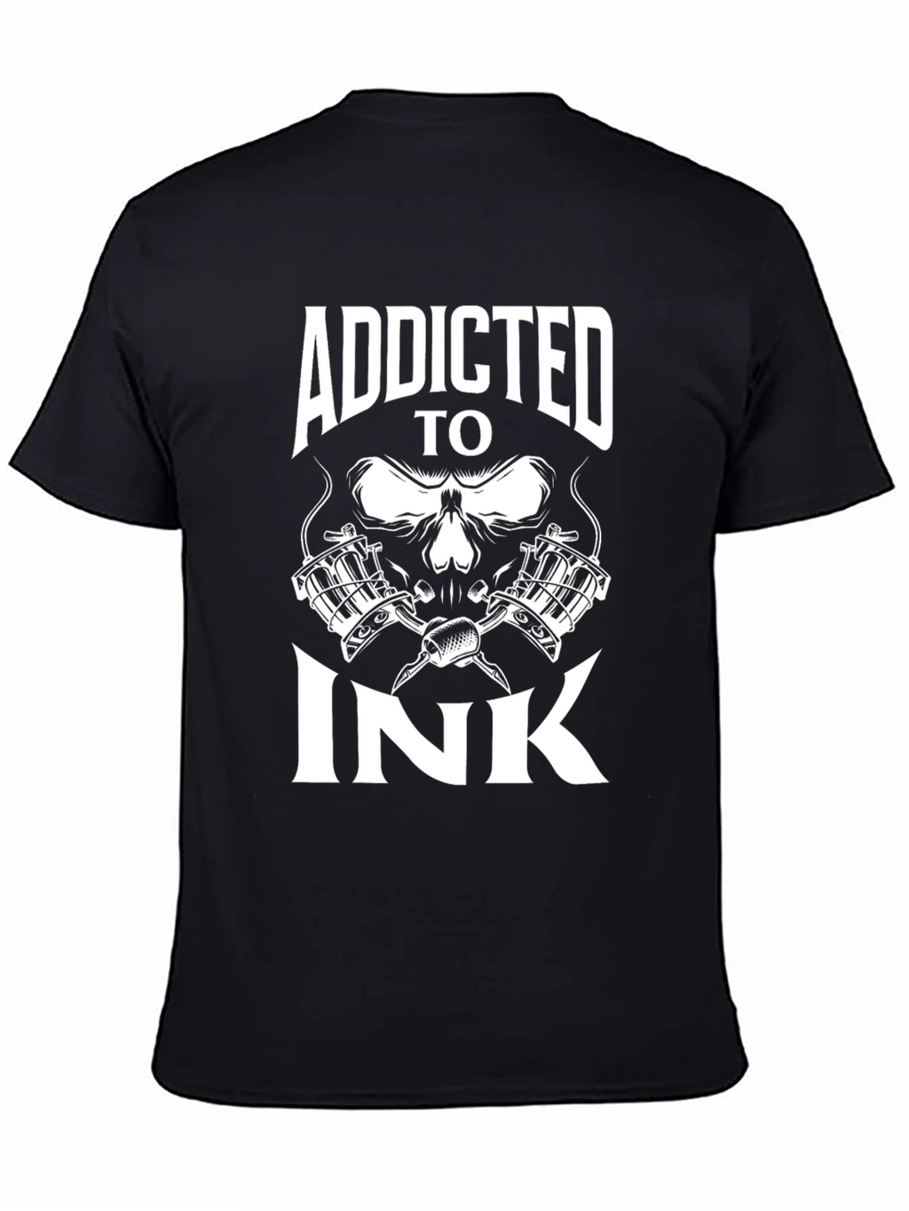 Addicted To Ink Skull Tattoo Artist Black T-Shirt