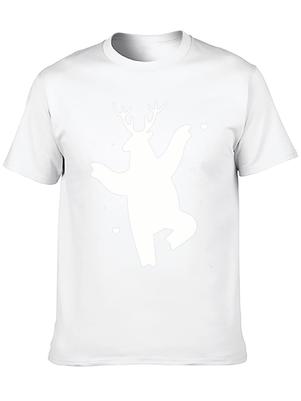 Bear Deer Graphic Tee - Black Cotton Casual T-Shirt