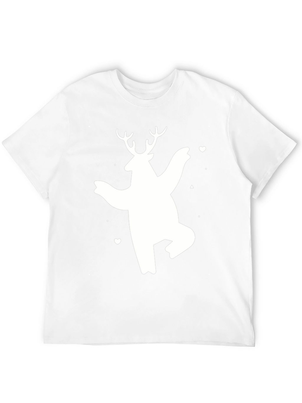 Bear Deer Graphic Tee - Black Cotton Casual T-Shirt