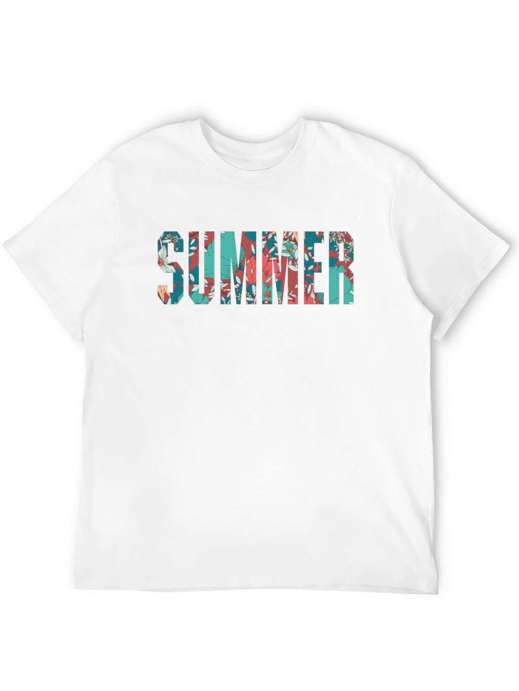 Floral SUMMER Graphic Print Black T-Shirt