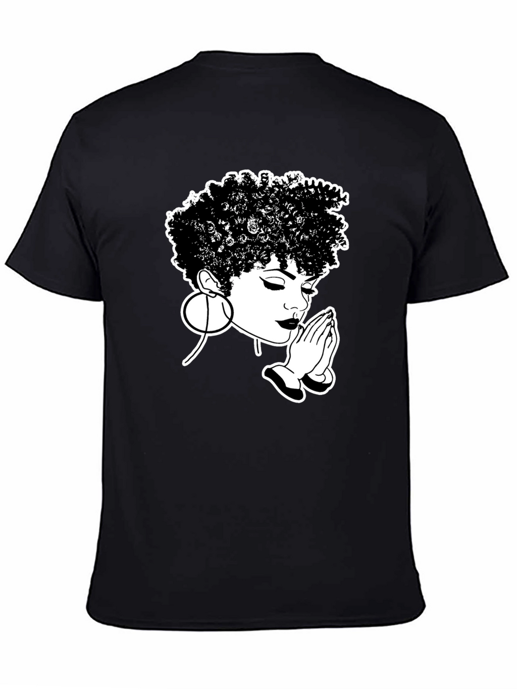 Praying Woman Graphic Tee - Stylish Black T-Shirt