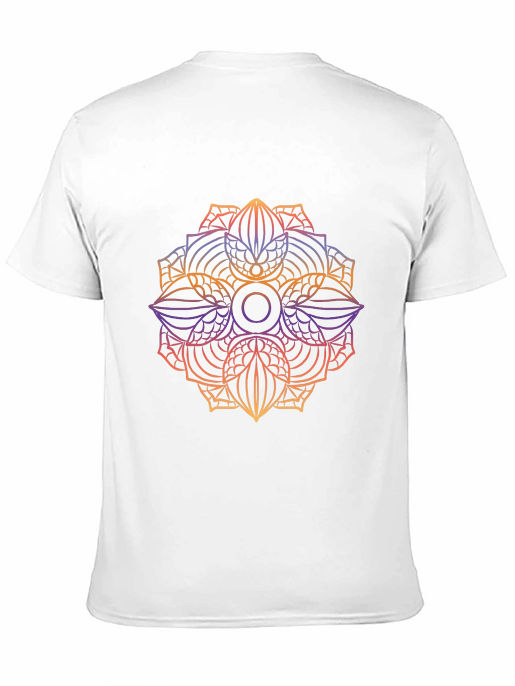 Mens Black Graphic Tee - Mandala Design