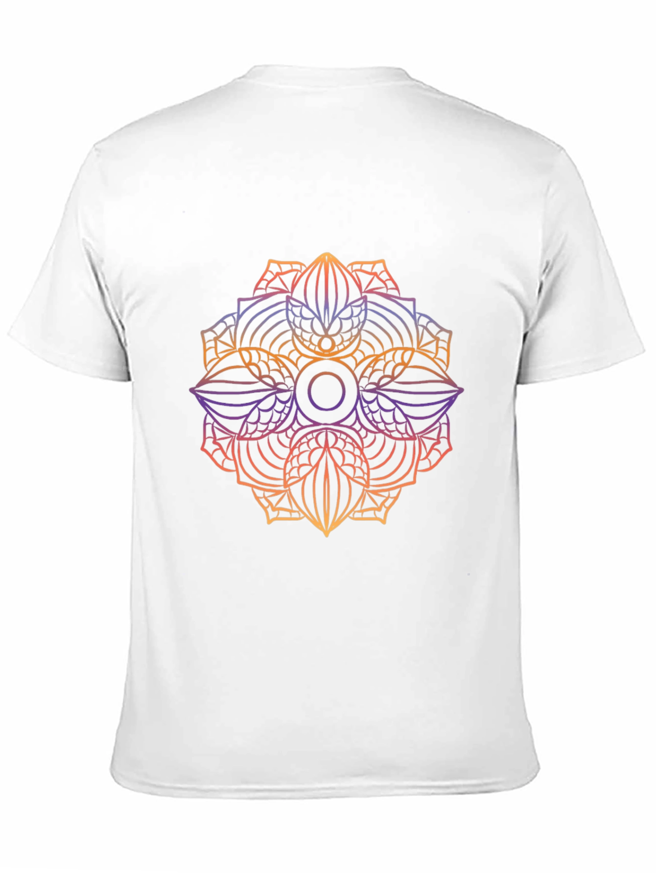 Mens Black Graphic Tee - Mandala Design