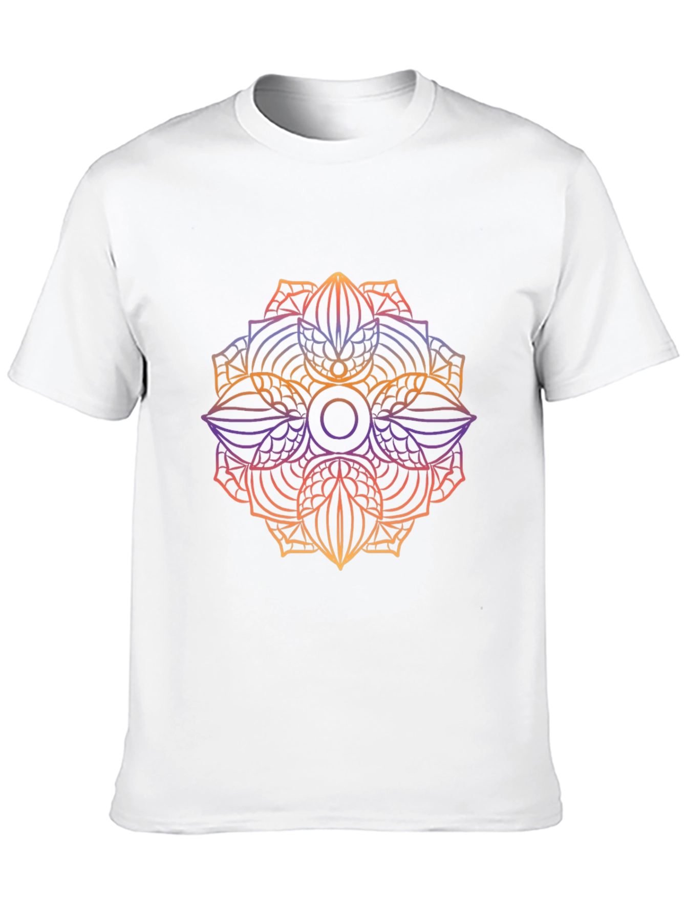 Mens Black Graphic Tee - Mandala Design