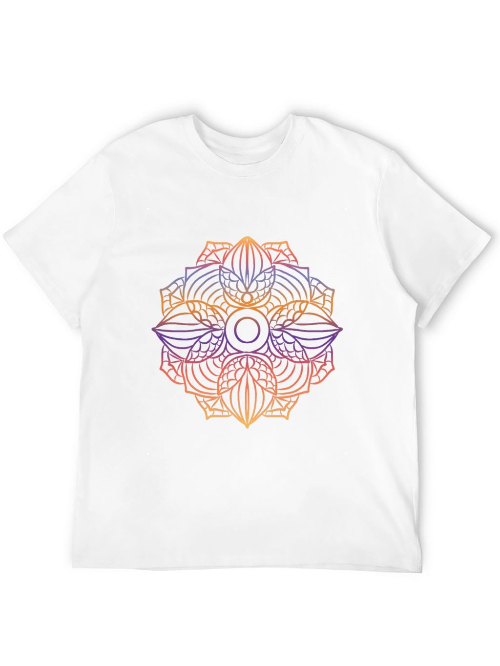Mens Black Graphic Tee - Mandala Design