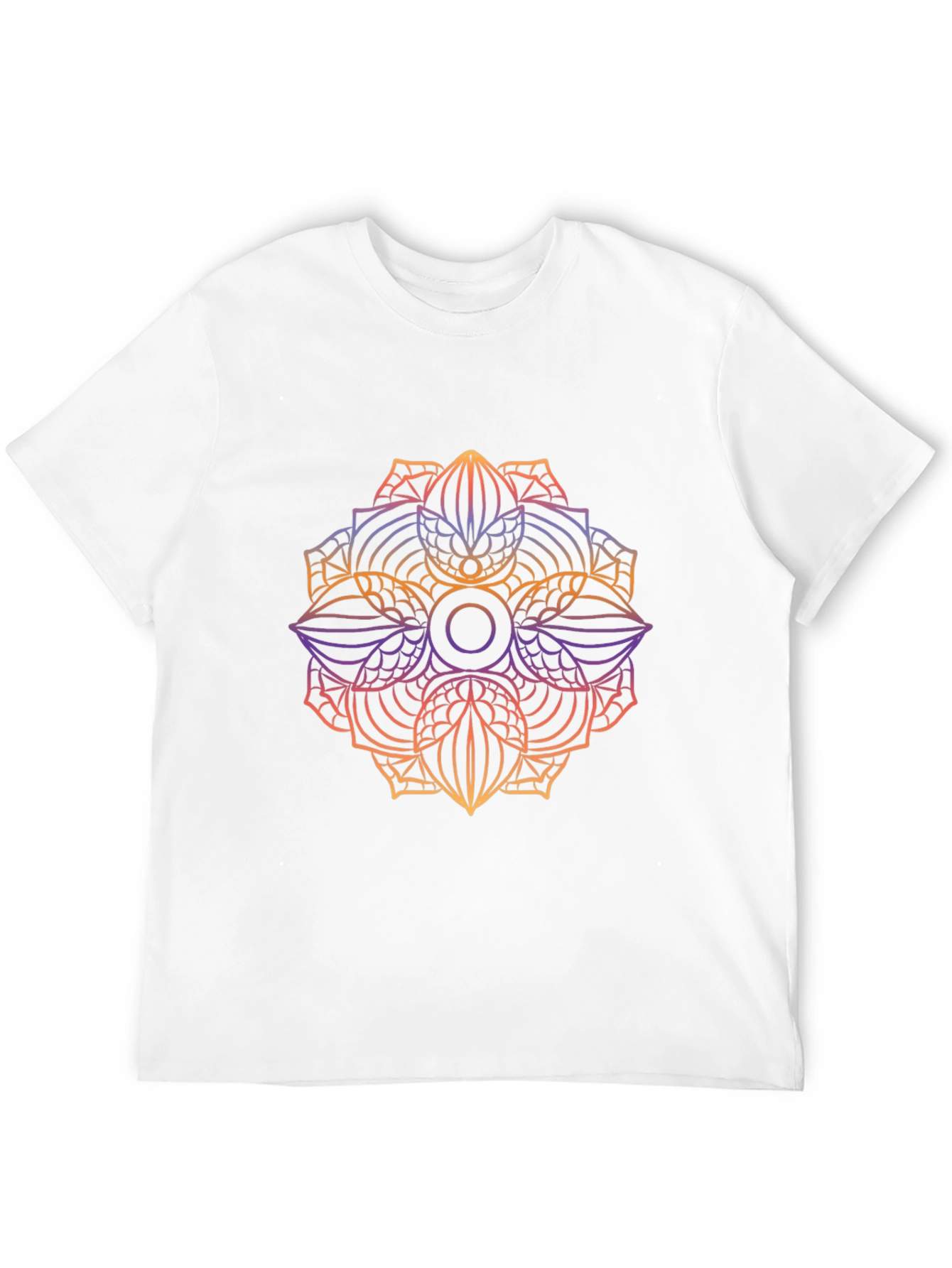 Mens Black Graphic Tee - Mandala Design