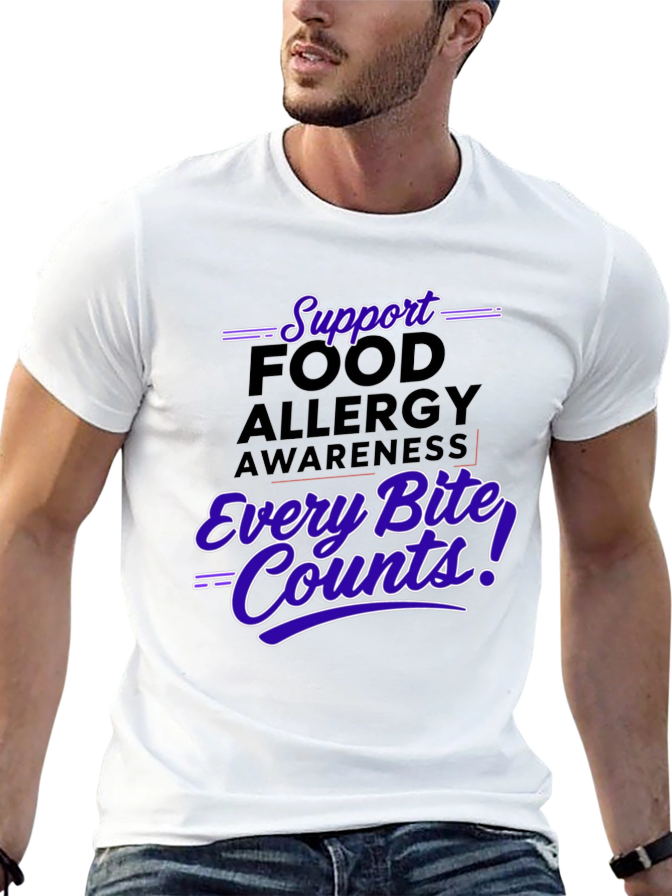 Food Allergy Awareness T-Shirt - Every Bite Counts