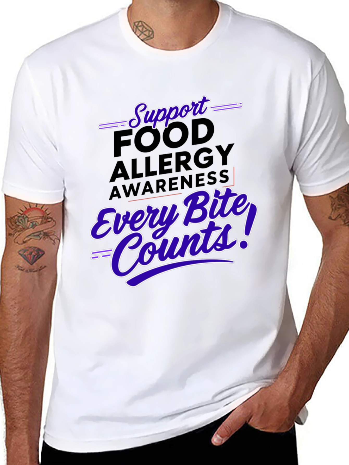 Food Allergy Awareness T-Shirt - Every Bite Counts