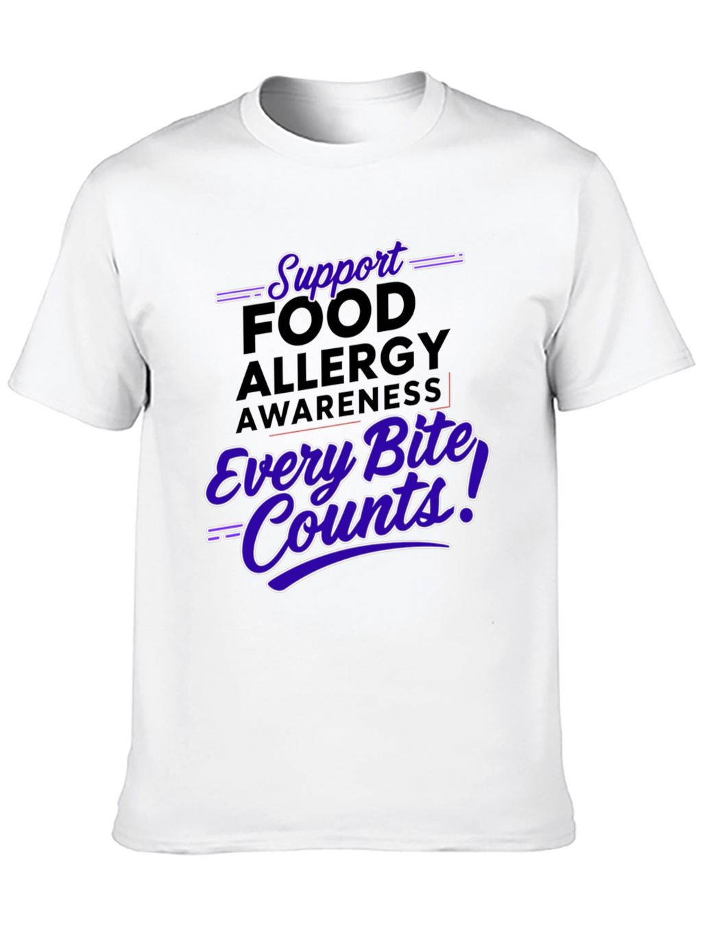 Food Allergy Awareness T-Shirt - Every Bite Counts
