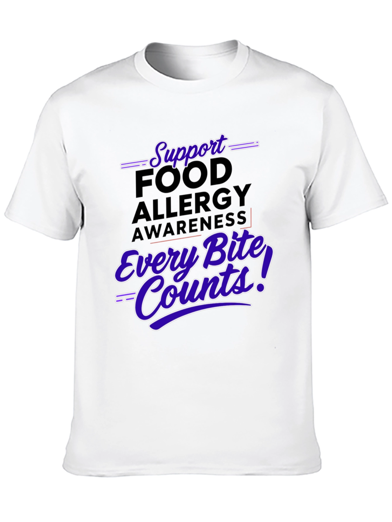 Food Allergy Awareness T-Shirt - Every Bite Counts