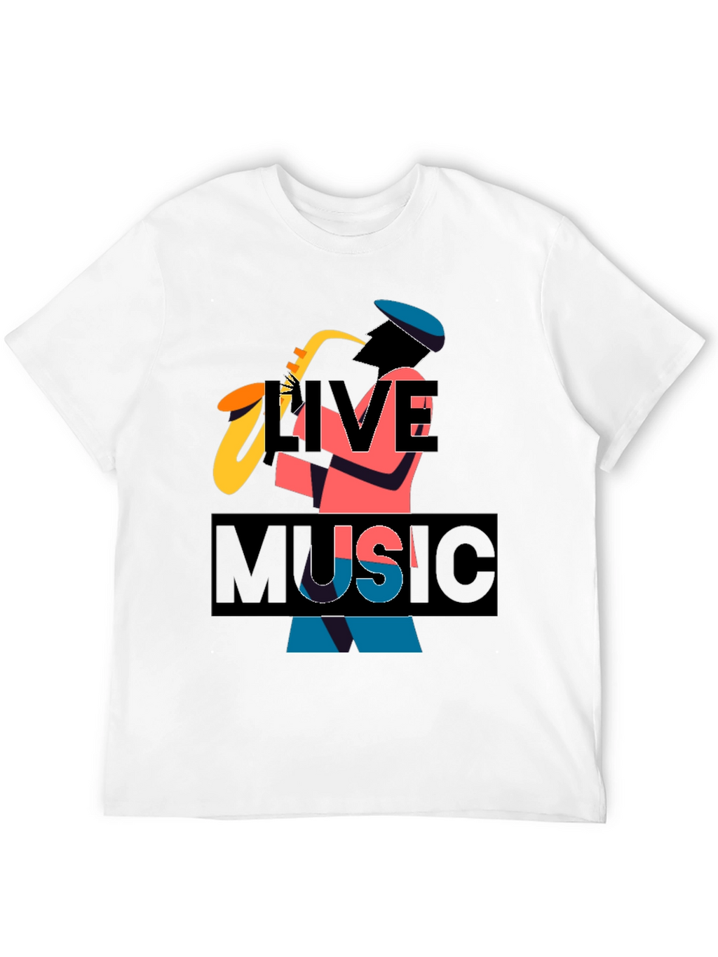 Live Music Graphic Tee - Black Cotton T-Shirt