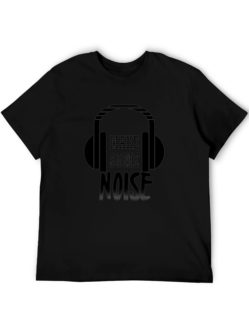 Make Some Noise Black T-Shirt - Headphone Design