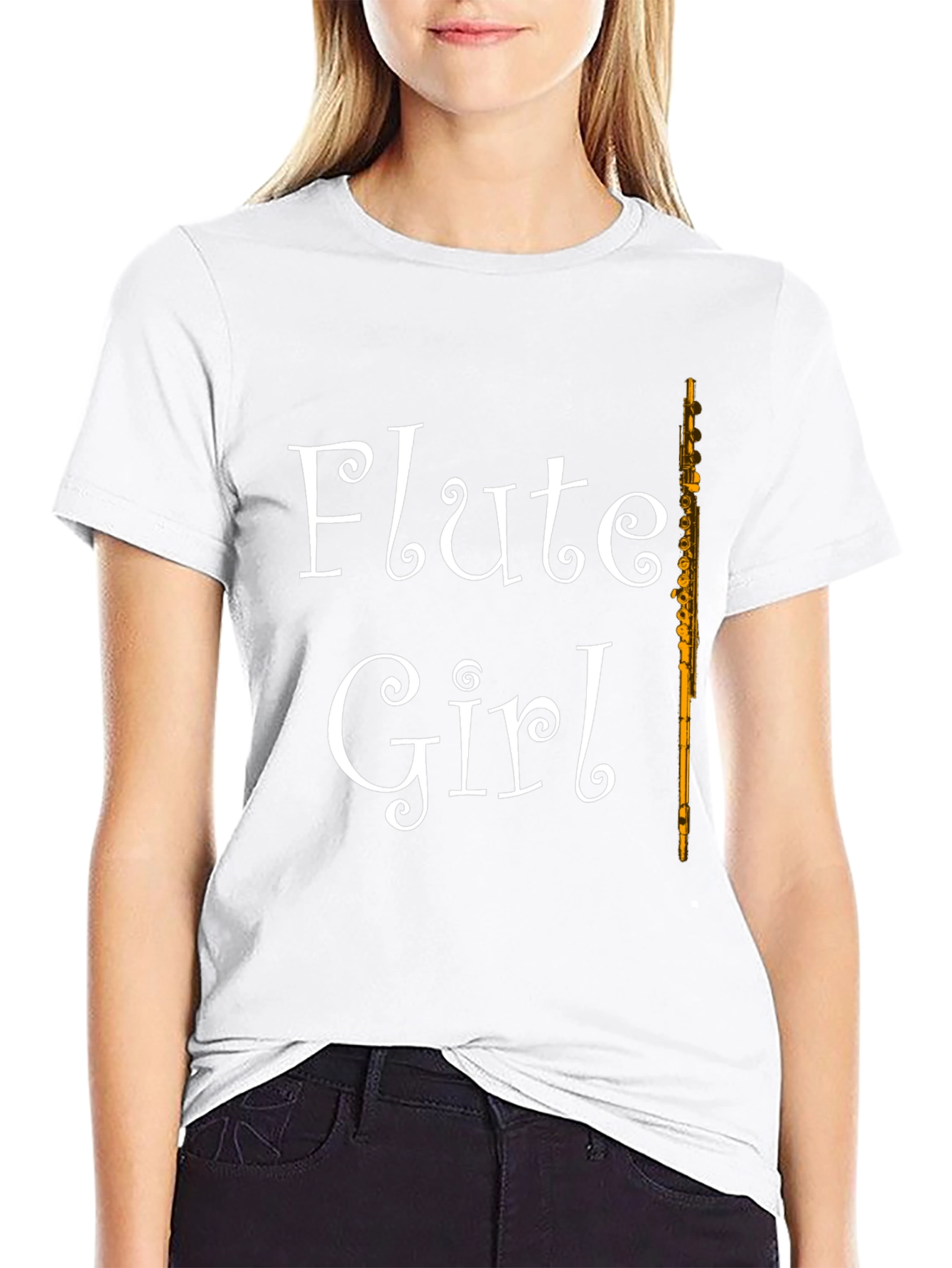 Flute Girl T-Shirt - Music Lovers Tee