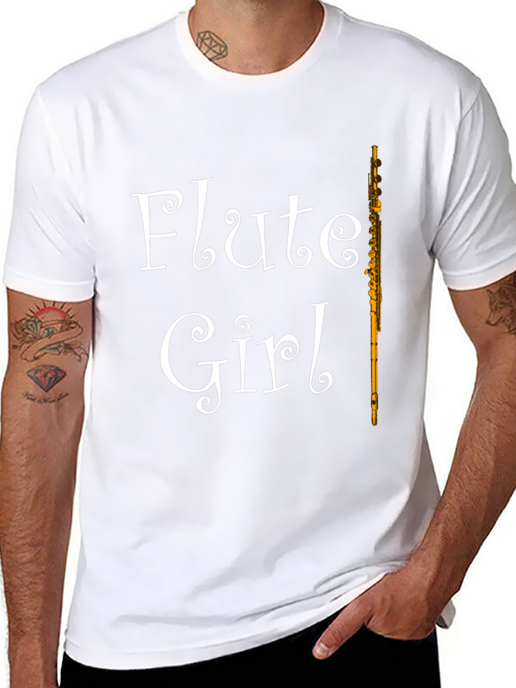 Flute Girl T-Shirt - Music Lovers Tee