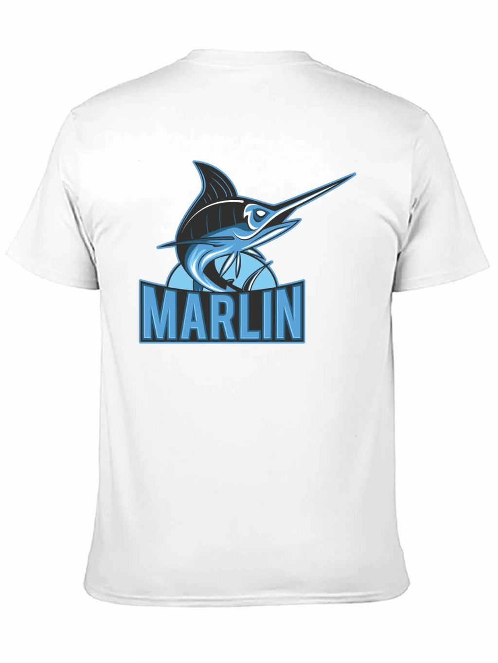 Marlin Fish Graphic Print Black T-Shirt