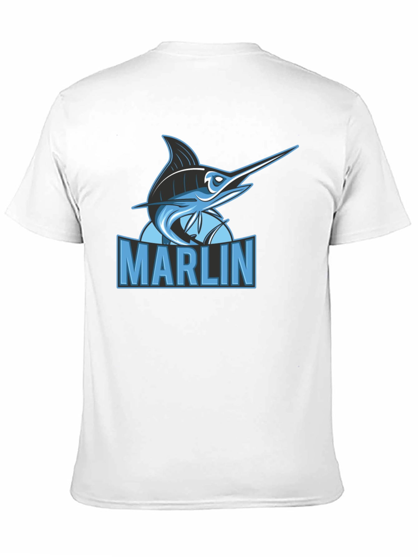 Marlin Fish Graphic Print Black T-Shirt