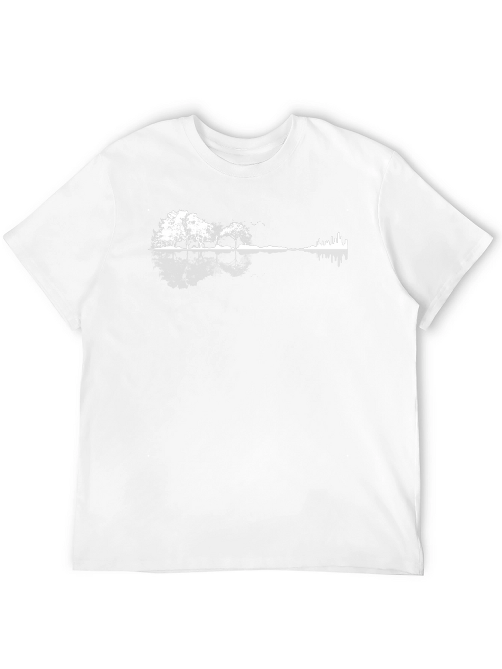 Nature & Cityscape Graphic Tee - Black Cotton Blend