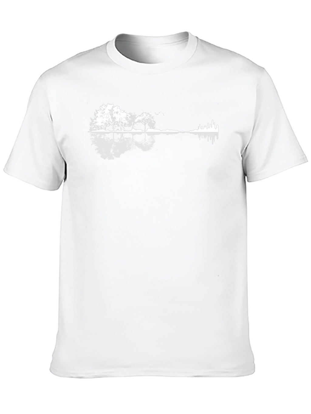 Nature & Cityscape Graphic Tee - Black Cotton Blend