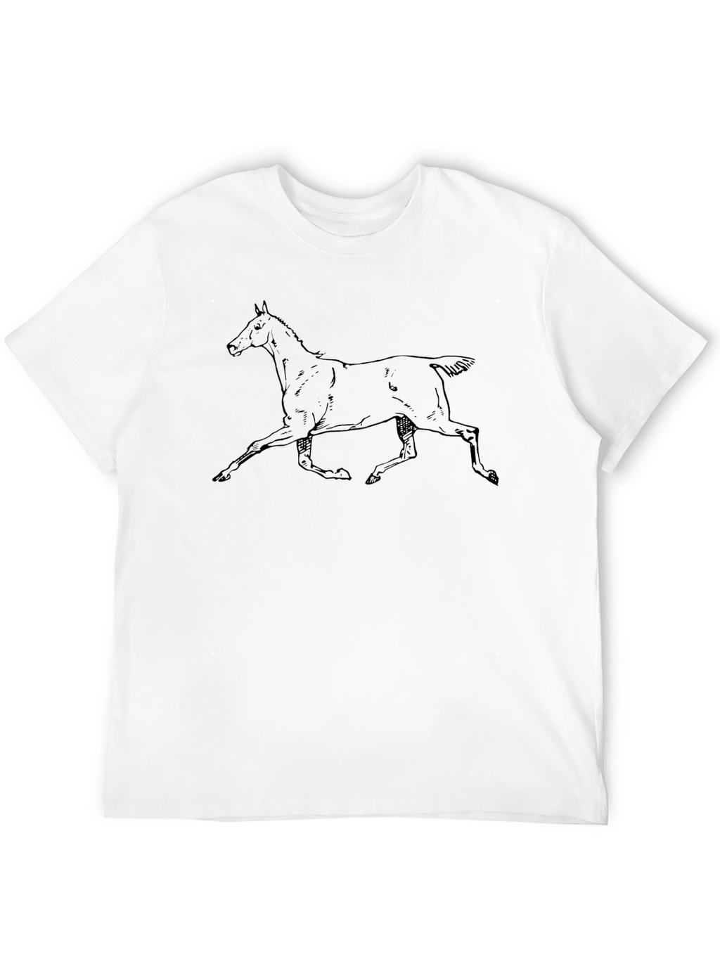 Black Horse Graphic Tee - Mens Casual Fashion