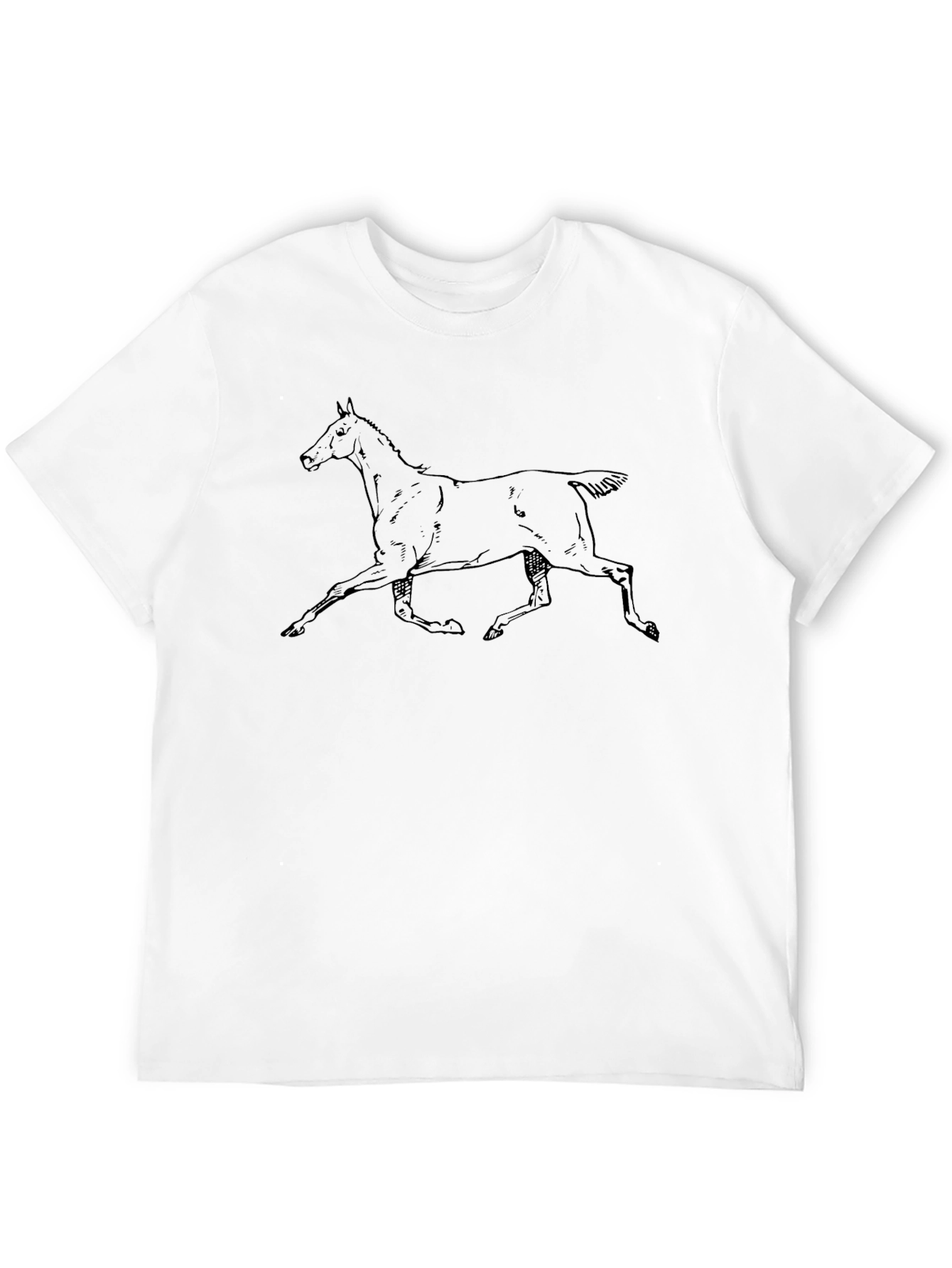 Black Horse Graphic Tee - Mens Casual Fashion