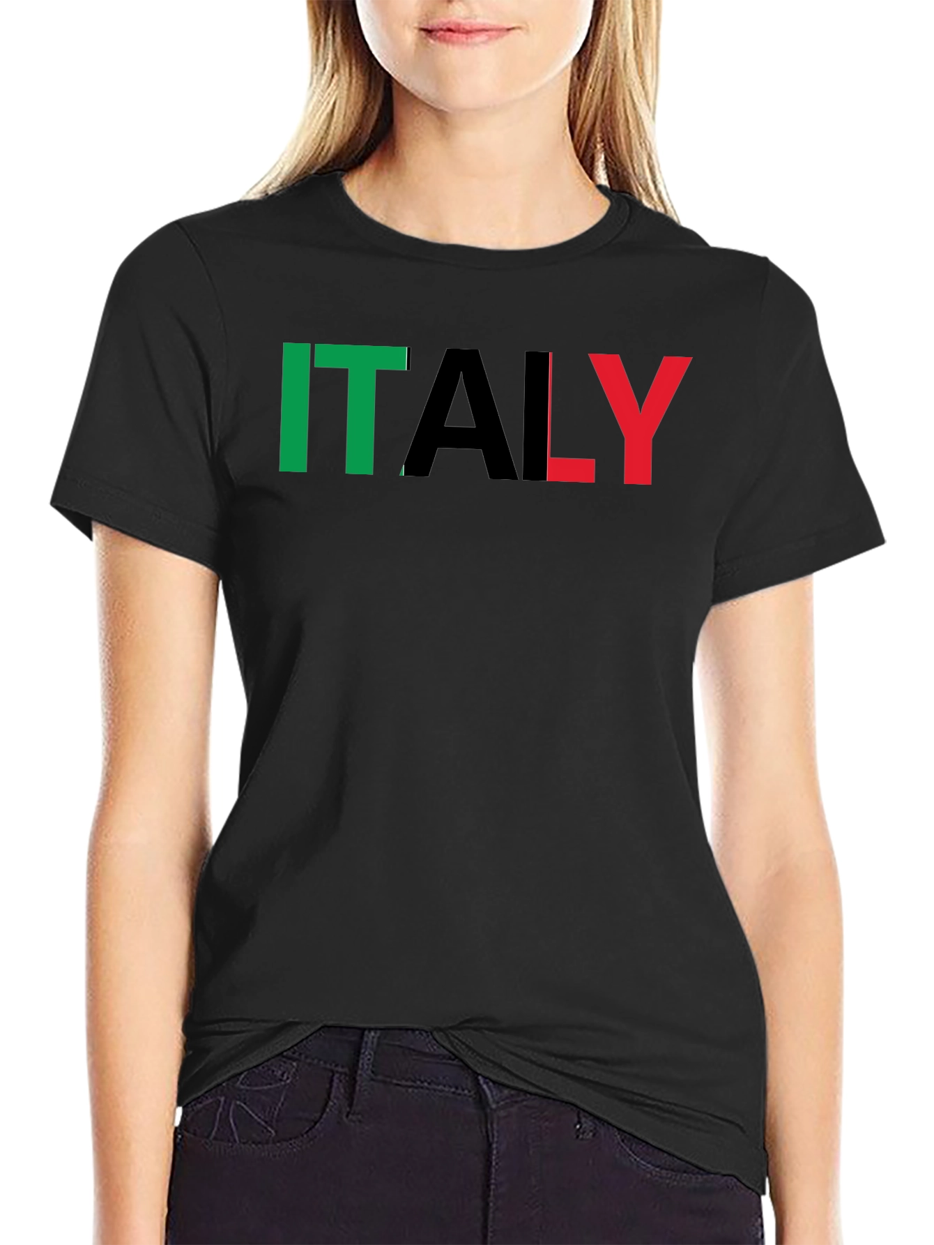 Italy Flag T-Shirt - Black Graphic Tee