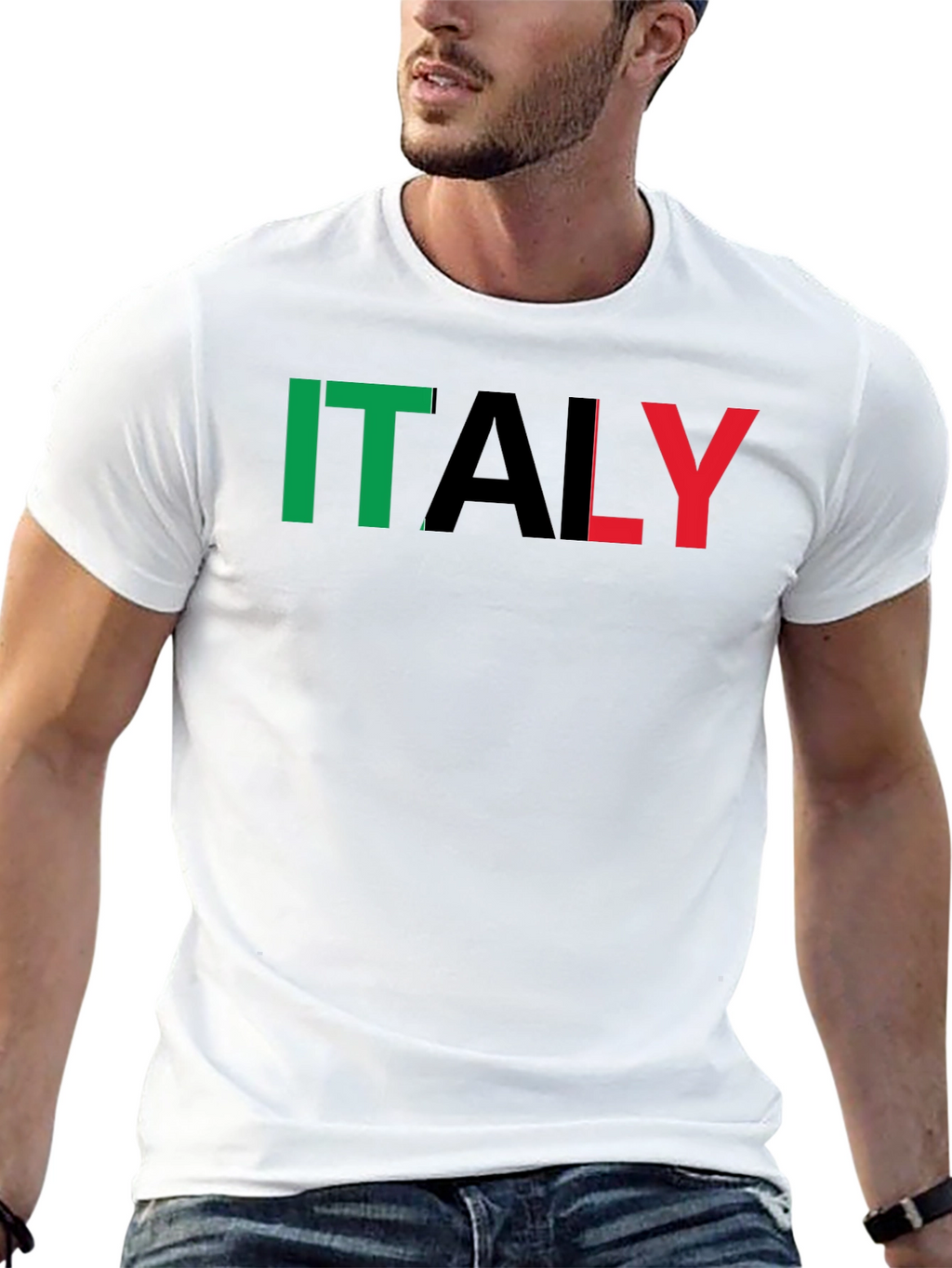 Italy Flag T-Shirt - Black Graphic Tee