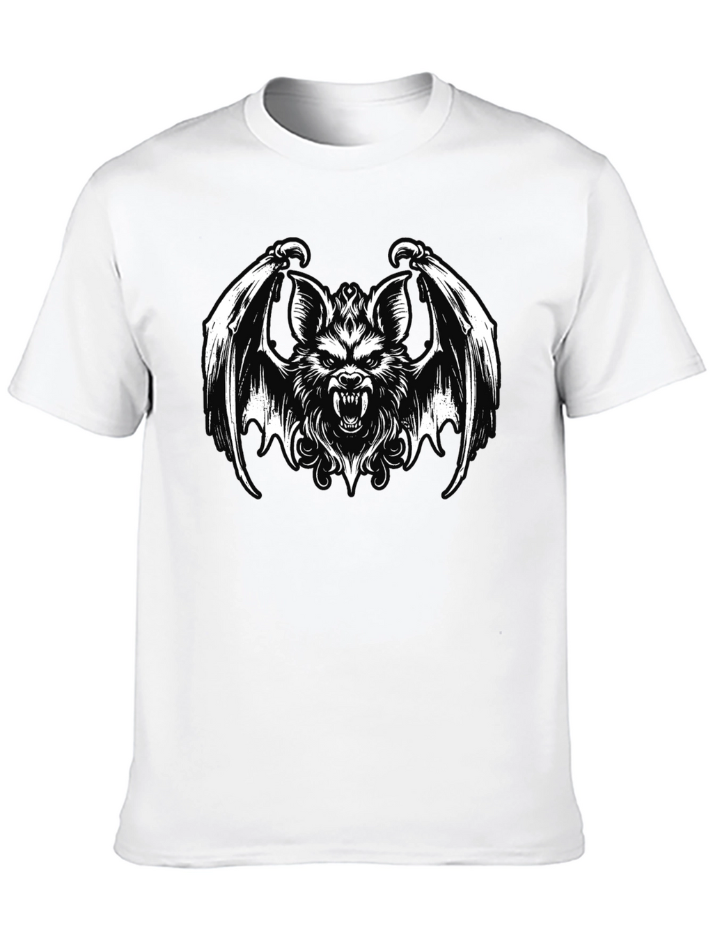 Mens Black T-Shirt - Bat Creature Graphic Tee
