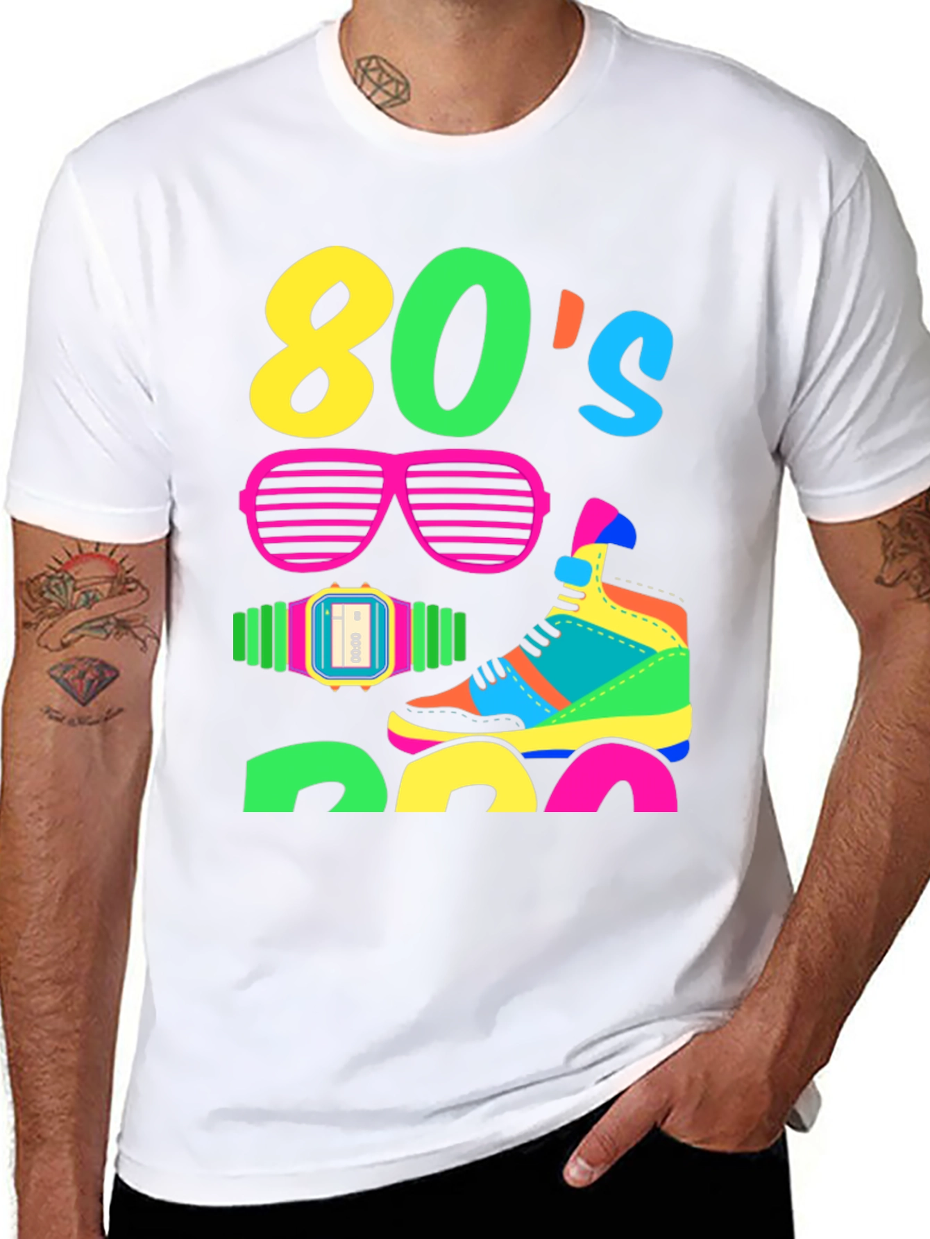 Vibrant 80s Retro Graphic T-Shirt