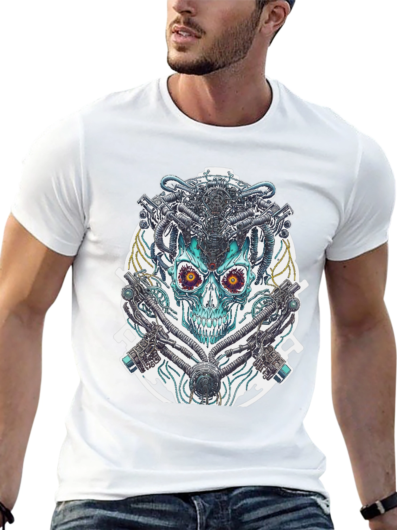 Cyberpunk Skull Graphic Tee