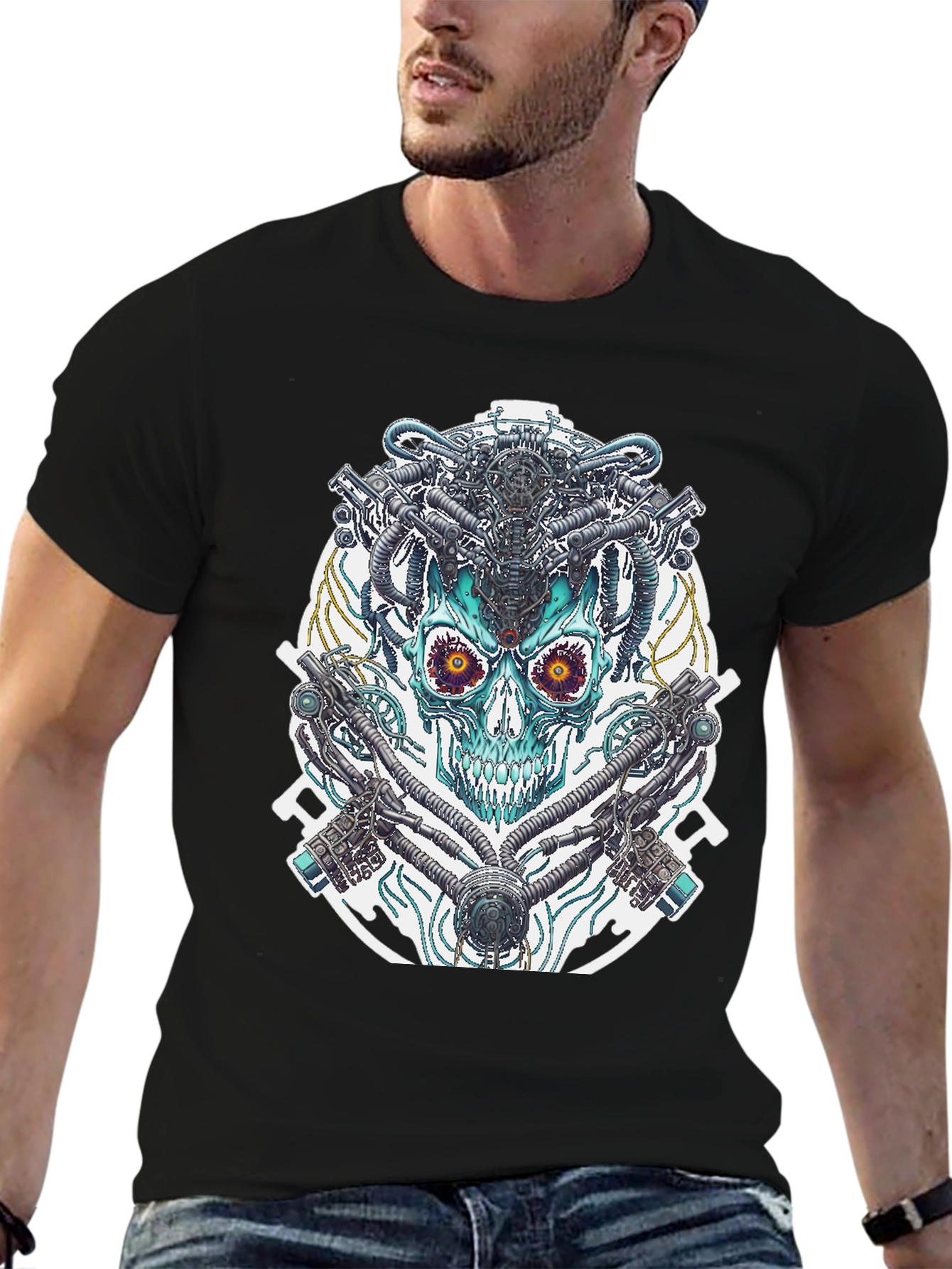 Cyberpunk Skull Graphic Tee