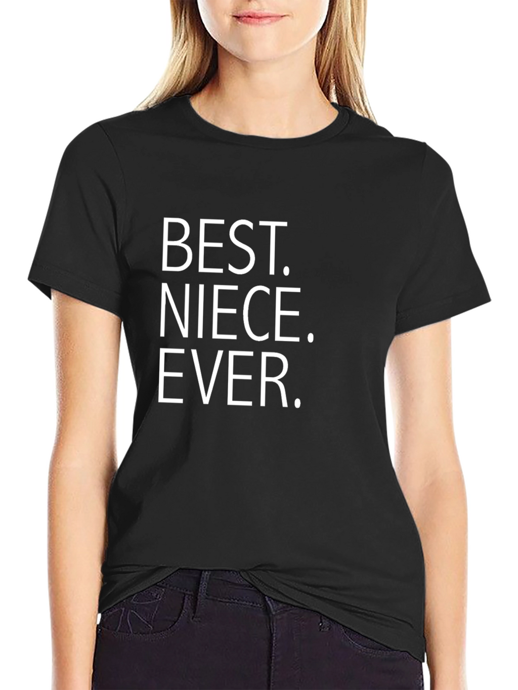 Best Niece Ever T-Shirt Black Crew Neck Tee