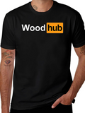 Wood Hub Black T-Shirt - Funny Design