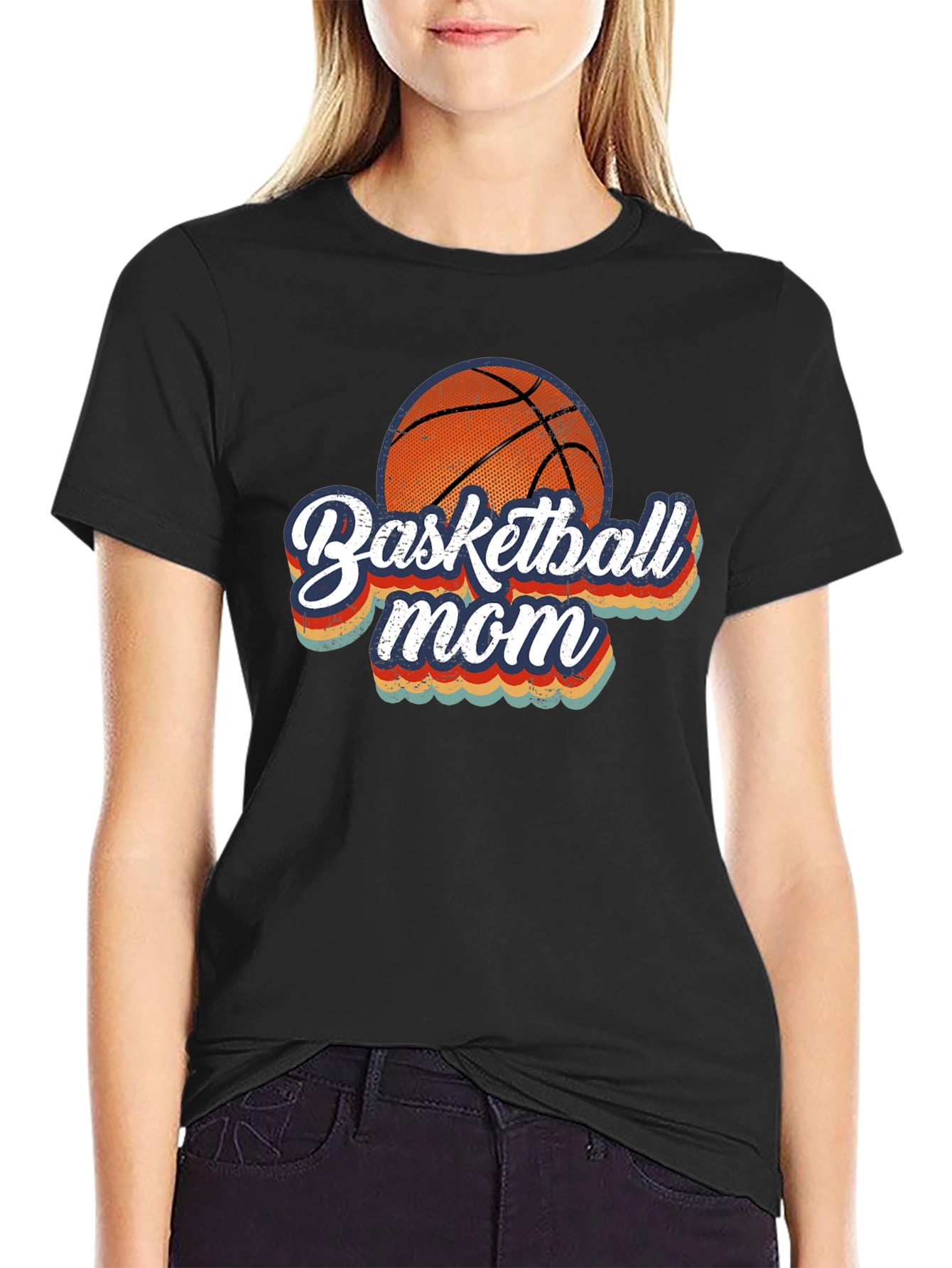 Basketball Mom Graphic T-Shirt - Black