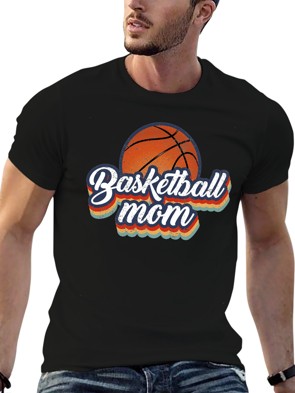 Basketball Mom Graphic T-Shirt - Black