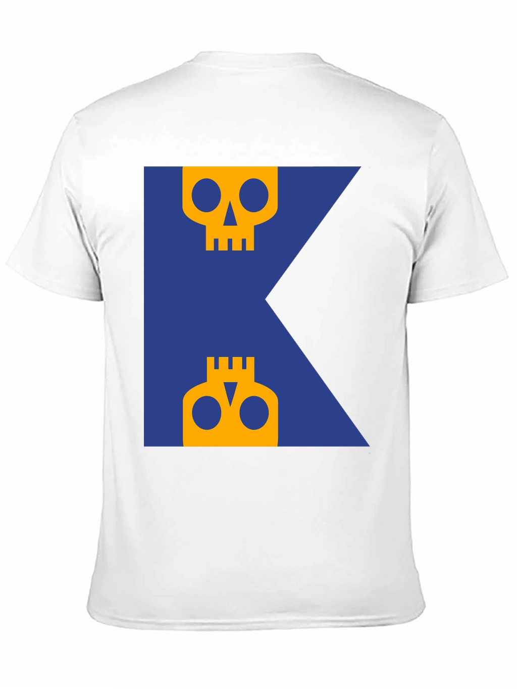 Skull Graphic Tee - Modern Blue & Yellow Design