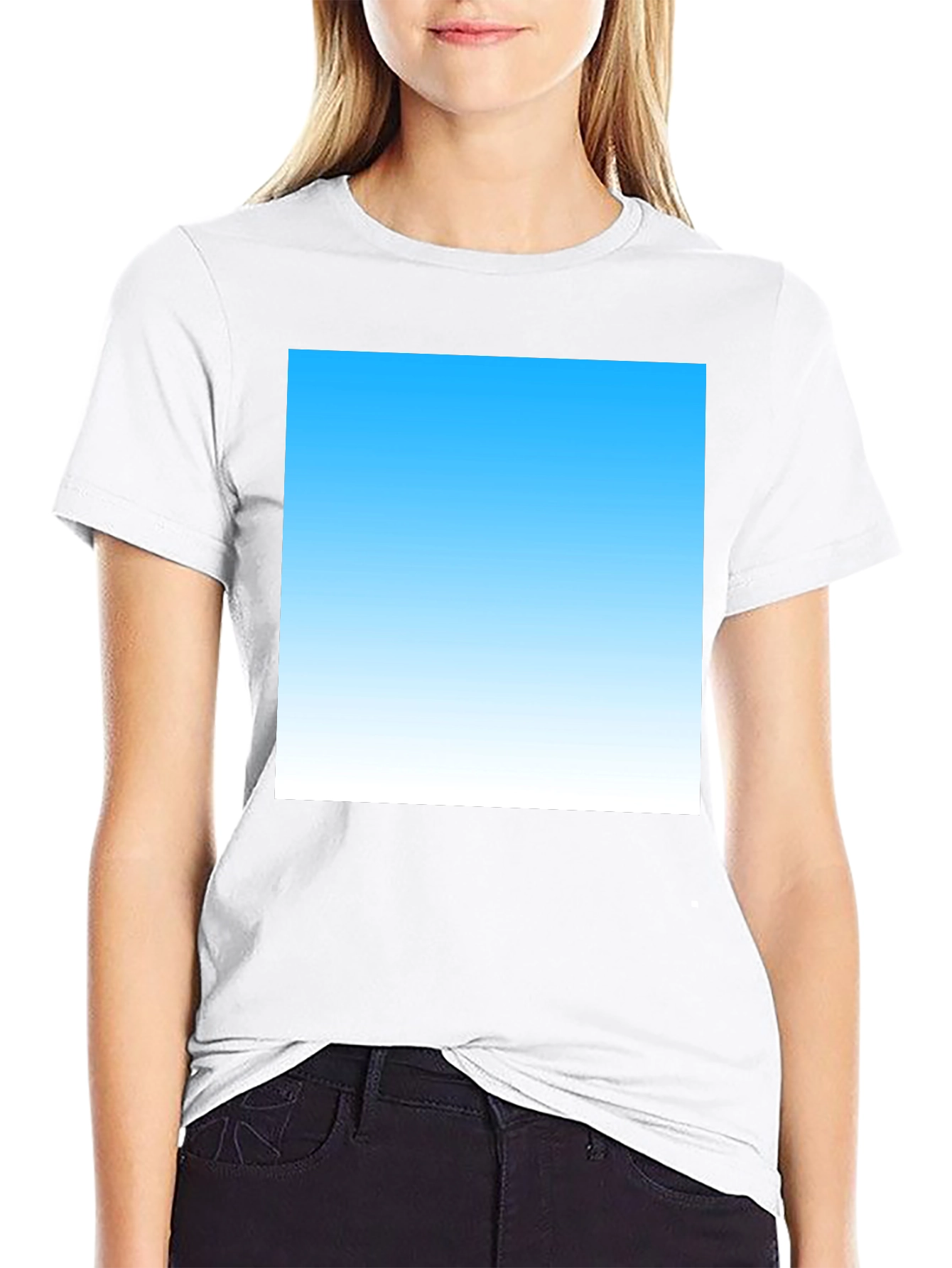 Sky Blue Gradient T-Shirt - Modern Casual Tee