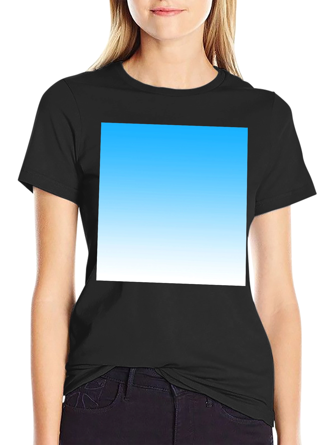 Sky Blue Gradient T-Shirt - Modern Casual Tee