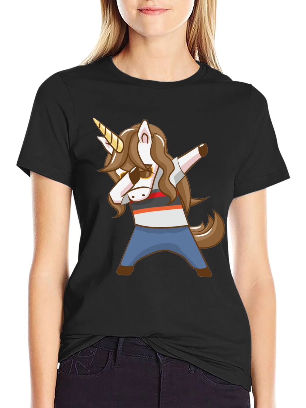 Dabbing Unicorn Graphic T-Shirt