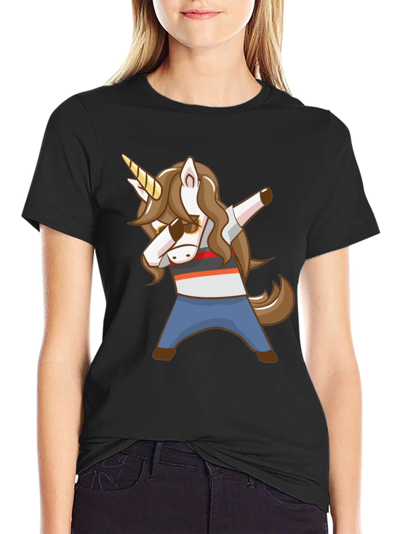 Dabbing Unicorn Graphic T-Shirt