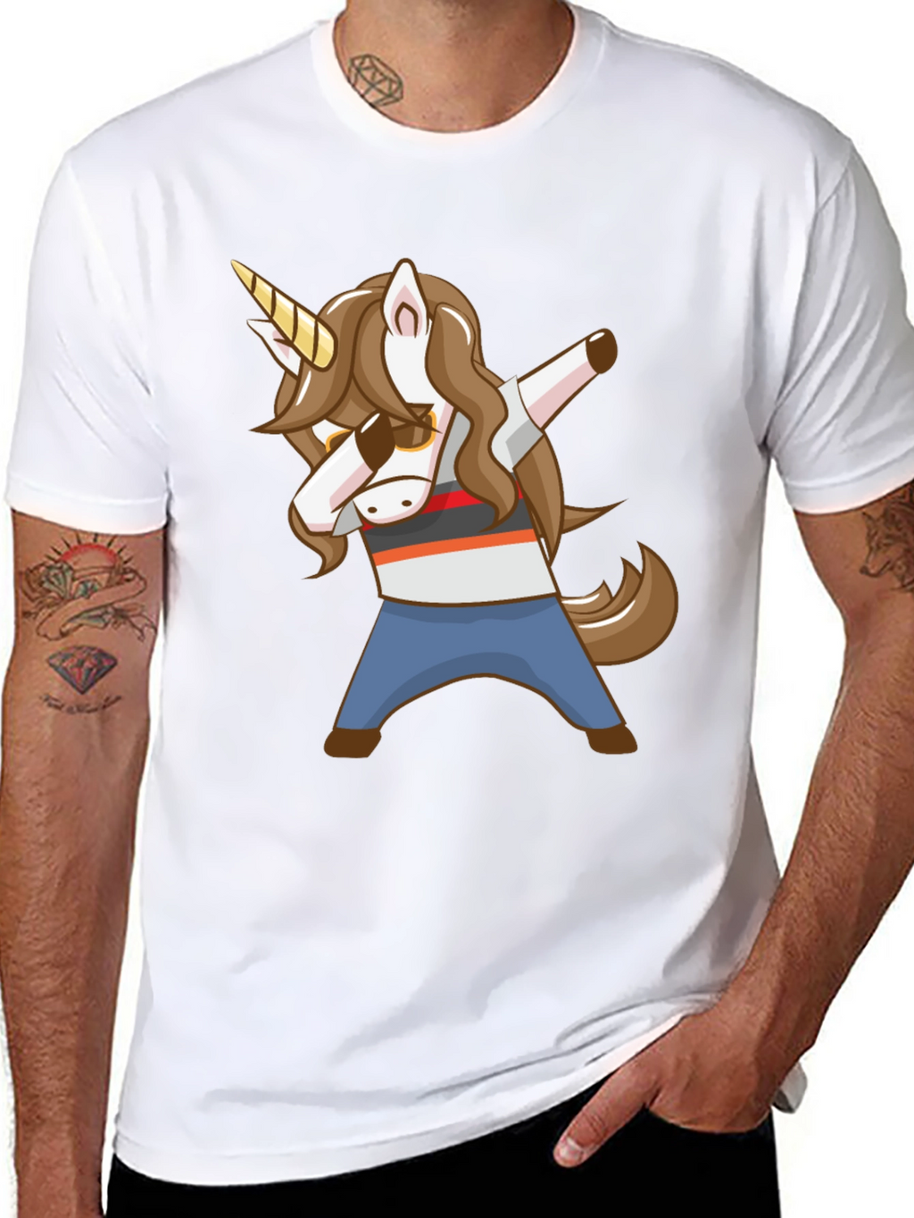 Dabbing Unicorn Graphic T-Shirt