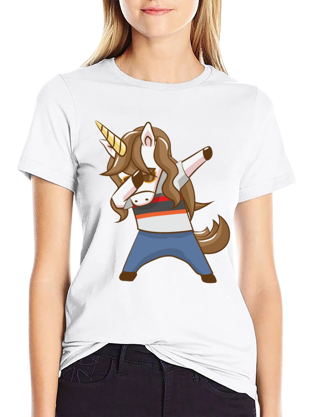Dabbing Unicorn Graphic T-Shirt