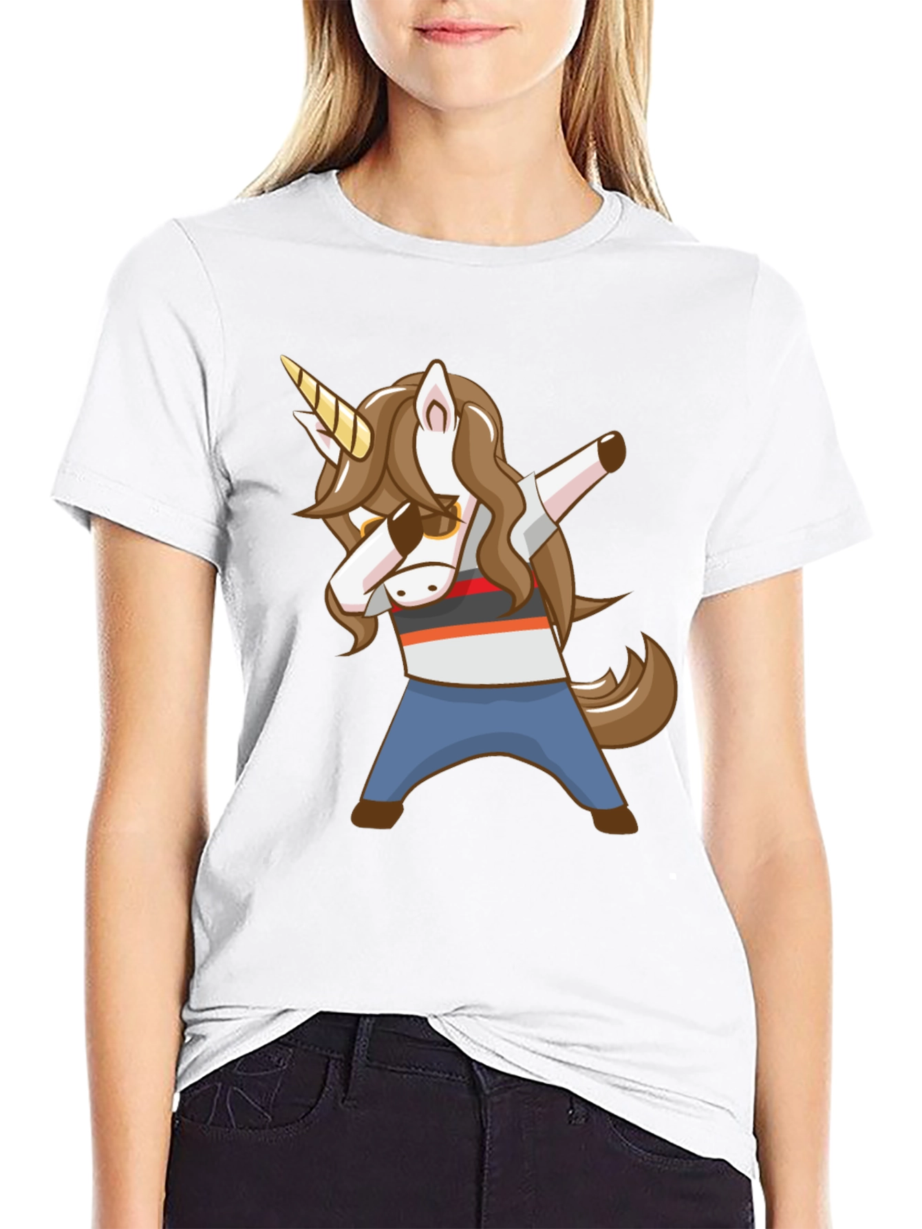 Dabbing Unicorn Graphic T-Shirt