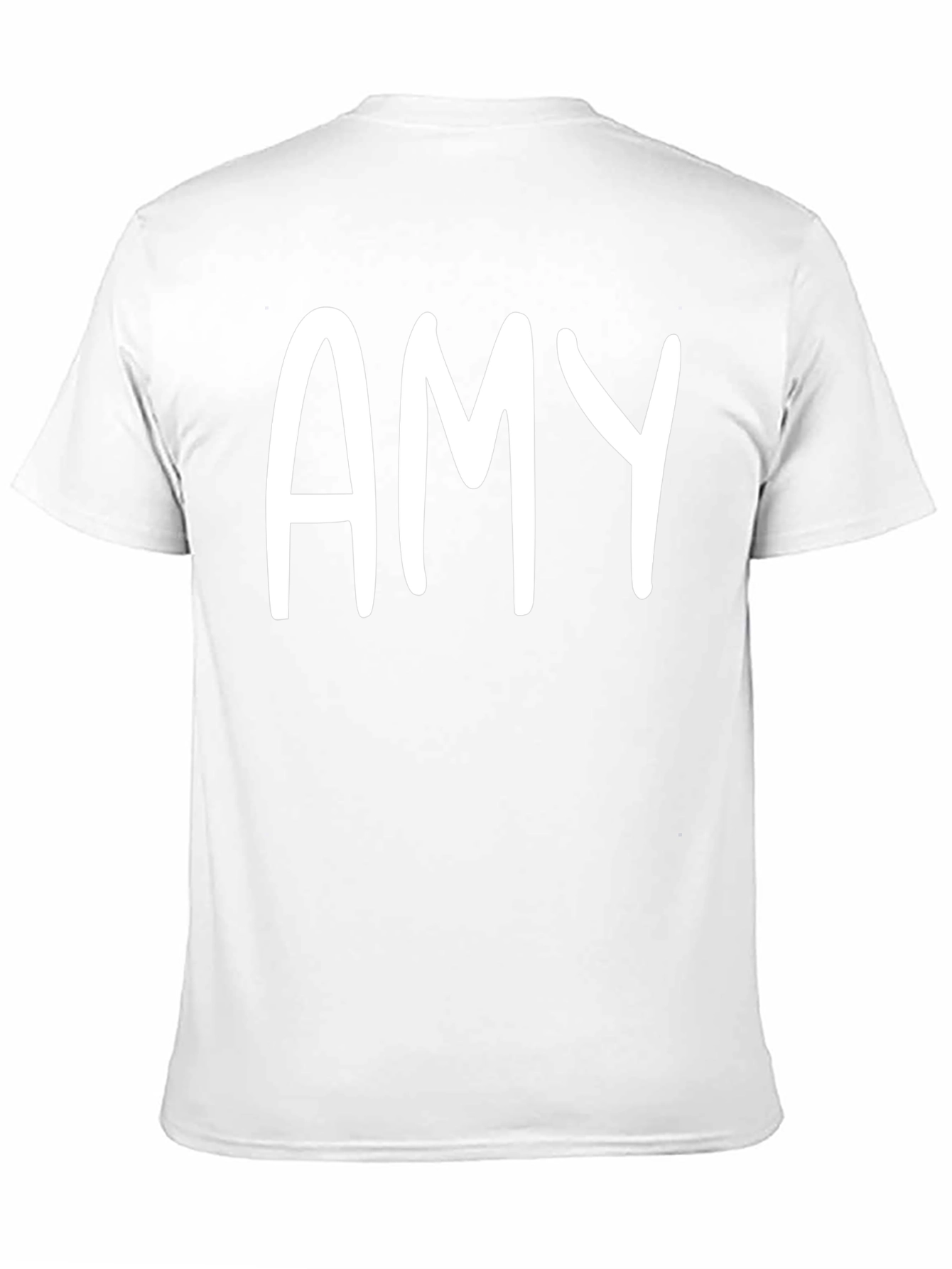 Personalized Amy White Letter Print Black Unisex T-Shirt