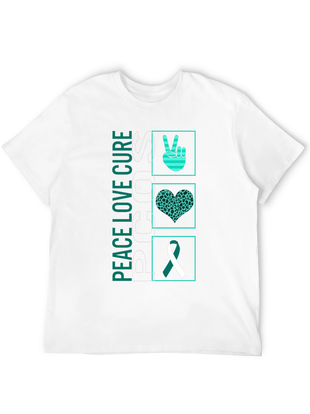 Peace Love Cure PCOS Awareness Graphic Tee