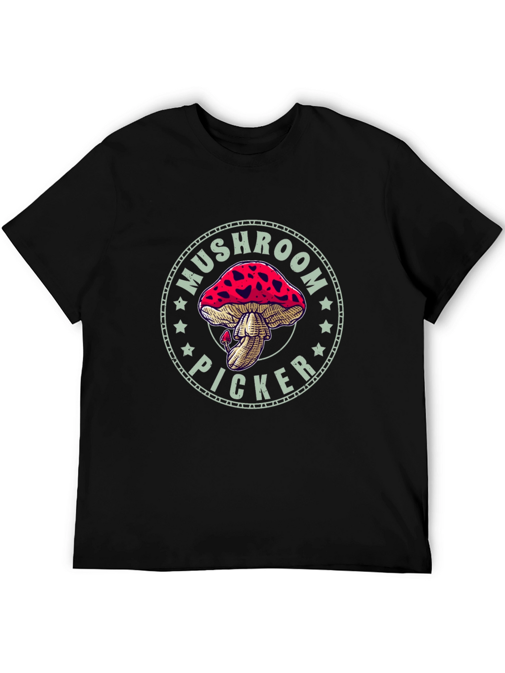 Mushroom Picker Graphic Tee - Black