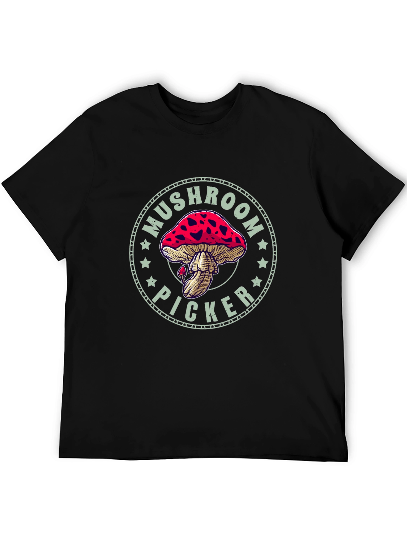 Mushroom Picker Graphic Tee - Black