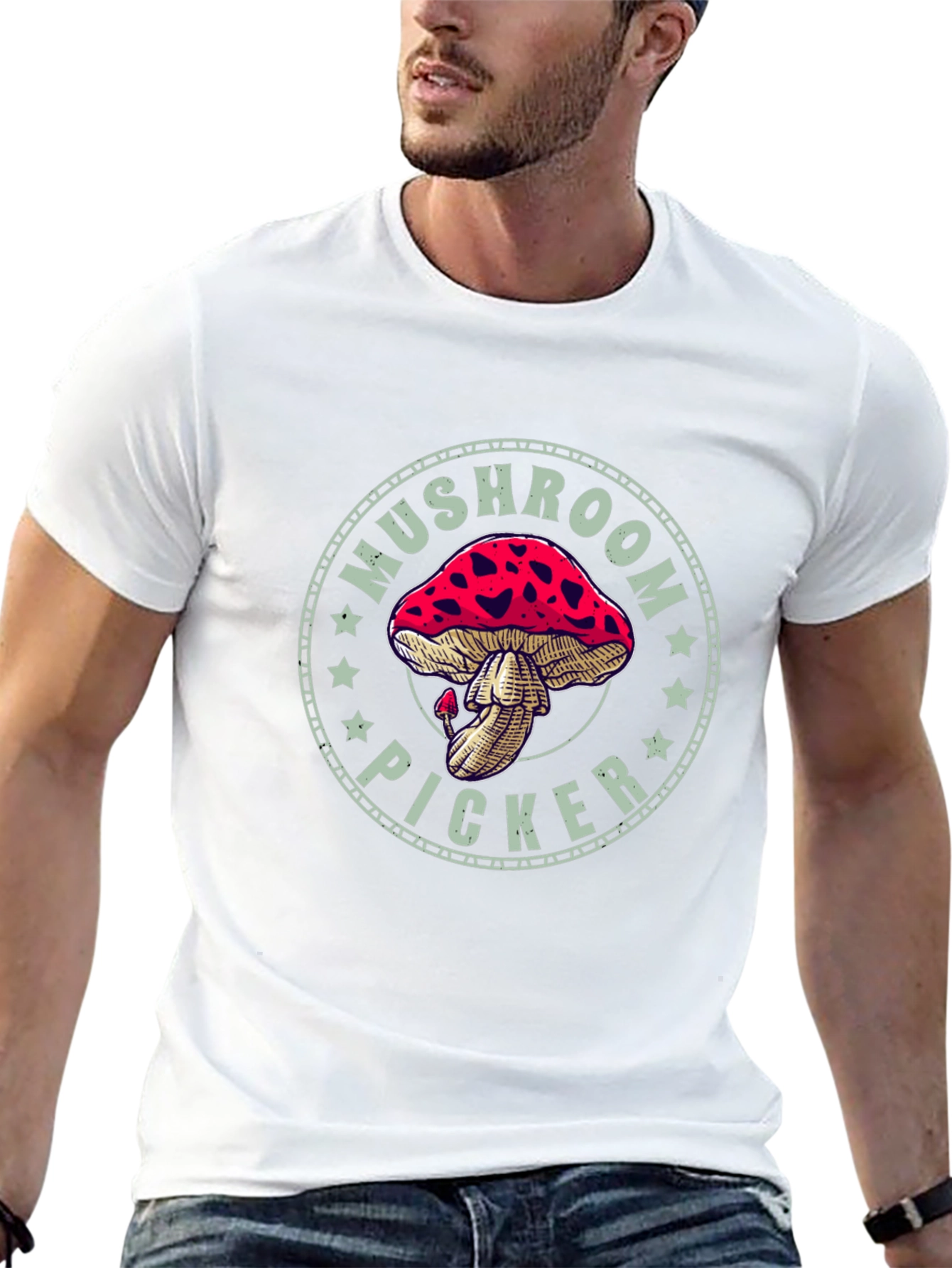 Mushroom Picker Graphic Tee - Black